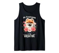 Valentine's Day Pomeranian Dog Pom-Pom Valentines Camiseta sin Mangas