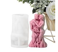 Valentine's Day Resin Mold - 3D Hugging Lovers Shape Candle Silicone Molds, Hugging Couple Candle Silicone Mold | For Making Candles Aromatherapy Candles Wax Soap Clay Craft