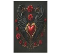 Valentine's Day Rose Puzzle de madera, 1000 piezas, juego de ajo, para adultos y niños, juguete para exterior y viaje (78 x 53 cm)