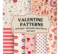Valentine's Day Scrapbook Paper Craft Pad: 12 Romantic Heart Pattern Designs: 36 Double-Sided Sheets (3 Per Design) Printed on 8.5"x8.5" Sized Paper. ... Scrapbooking, Collage, Cardstock, and more!