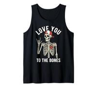 Valentines Day Skeleton Rocker Love You To The Bones Rock On Camiseta sin Mangas