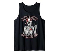 Valentines Day Skeleton Rocker Love You To The Bones Rock On Camiseta sin Mangas
