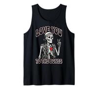 Valentines Day Skeleton Rocker Love You To The Bones Rock On Camiseta sin Mangas