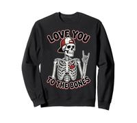 Valentines Day Skeleton Rocker Love You To The Bones Rock On Sudadera