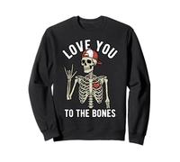 Valentines Day Skeleton Rocker Love You To The Bones Rock On Sudadera