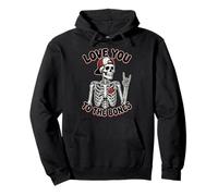 Valentines Day Skeleton Rocker Love You To The Bones Rock On Sudadera con Capucha
