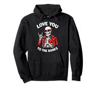 Valentines Day Skeleton Rocker Love You To The Bones Rock On Sudadera con Capucha