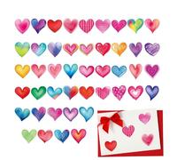 Valentines Day Stickers - 45 Piece Heart Shaped Set | Colorful Self Adhesive Matte Decals, Kids Craft Supplies, Notebook Textbook Pencil Case Tablet Water Cup Decoration, Party Wedding