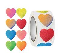 Valentines Day Stickers - Heart Shape Labels Decals, Decorative Love Theme Sticker Set, Self Adhesive Party Decoration Supplies, Holiday Accent for Wedding, Birthday, Home