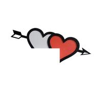 Valentines Day Wooden Sculpture - Heart & Arrows | Creative Wooden Door Corner Ornament in Heart And Arrows Shape, Decorative Accent for Home, Office, Shelf, Wall, Table, Holiday And Romantic Decor