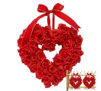 Valentines Day Wreaths, 40 cm Artificial Red Rose Love Decor | Valentine Wreaths for Front Door,for Outdoor Patio Wall Window Home Front Door Porch Garden Party Wedding Holiday