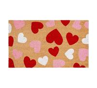 Valentines Door Mat - Non Slip Heart Pattern Rug For Entryways | Polyester Material with Soft, Decorative Holiday Accent and Functional Indoor Patio Porch Mat For Home