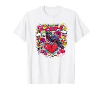 Valentines F Caw F Cuervo Humor Oscuro Amor Anti Romance Corazón Camiseta