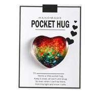 Valentine's Glass Heart Pocket Hug Piedras luminosas Rocas (C, talla única)