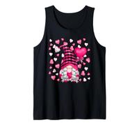 Valentines GNOME Graphic Cute Pink Buffalo Plaid Love Hearts Camiseta sin Mangas