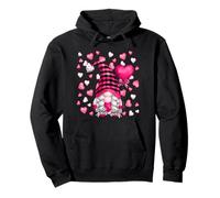 Valentines GNOME Graphic Cute Pink Buffalo Plaid Love Hearts Sudadera con Capucha
