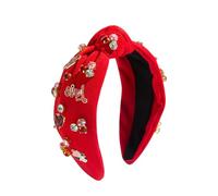 Valentines Headbands for Women, Valentine's Day Headband for Women, Heart Rhinestone Jeweled Knotted Hairband for Holiday, Cute Valentine's Day Accessories, Festive Headband for Women