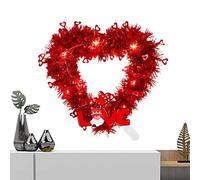 Valentines Heart Garland - Light up Heart Wreath Garland | Eye Catching Heart Garland, Battery Operated Valentines Door Wreaths, Heart Shaped Garland for Birthday Backdrop Photography Prop