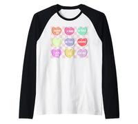 Valentines Hearts Dream Big 4 Ever Be Mine Let's Be Be True Camiseta Manga Raglan
