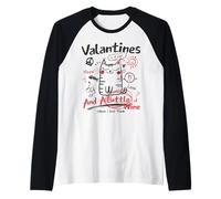 Valentines Is A Cat and A Bottle of Wine Cause I Love Them Camiseta Manga Raglan