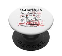 Valentines Is A Cat and A Bottle of Wine Cause I Love Them PopSockets PopGrip Adhesivo