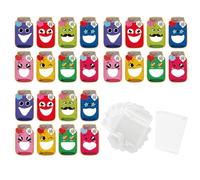 Valentines Jar Cards Set - Cute Face Party Supplies, 50 Pieces School Greeting Cards | Fun Holiday Note Çards Collection, Colorful Kids Girls Boys Friends Travel Classroom Birthday Event Activity Kit