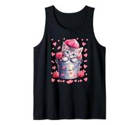 Valentines Love Cats Graphic For Cat Mom Cute Heart Pattern Camiseta sin Mangas