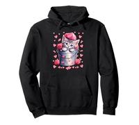 Valentines Love Cats Graphic For Cat Mom Cute Heart Pattern Sudadera con Capucha