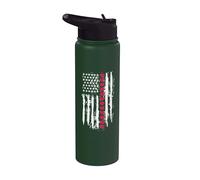 Valentines Love Red Hearts US American Flag Patriotic Lover Stainless Steel Insulated Water Bottle