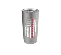 Valentines Love Red Hearts US American Flag Patriotic Lover Vaso térmico de acero inoxidable de doble pared