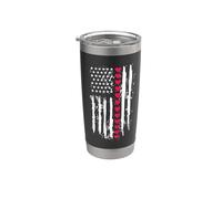 Valentines Love Red Hearts US American Flag Patriotic Lover Vaso térmico de acero inoxidable de doble pared