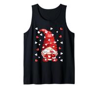 Valentines Mom GNOME Women Love Heart Pattern Cute Coffee Camiseta sin Mangas