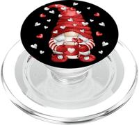 Valentines Mom GNOME Women Love Heart Pattern Cute Coffee PopSockets PopGrip para MagSafe