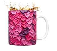 Valentine's Mug, 350 ml Heart Ceramic Mug, Perfect Valentine Cups For Offices, Family, Friends, Kids, And Home Decorations, Great Present For Valentine's Day Celebrations For Kitchen Needs