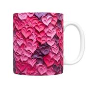 Valentines Mug - Ceramic 9.5cm, Ceramic Heart Cup, Eco Friendly | Easy Clean Stylish Design, Love Drinkware, Special Occasion Cup For Kids, Family, Friends, Home, Office, Boyfriend
