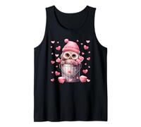 Valentines Owl Graphic For Girls and Women Cute Love Hearts Camiseta sin Mangas