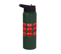 Valentines Silly Faces Hearts Funny Boys Girls Stainless Steel Insulated Water Bottle