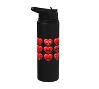 Valentines Silly Faces Hearts Funny Boys Girls Stainless Steel Insulated Water Bottle