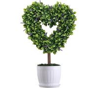 Valentines Topiary - Hollow Green Rustic Topiary, Artificial Heart-Shaped Potted Plant, Fake Heart Tree | For Family Friends Weddings Farmhouse Bedroom Living Room Birthday Party Special Occasions