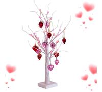 Valentines Tree Lights - USB Plug-in and Battery-Powered Decorative Heart Tree | 60 cm Romántico LED Mesa Accent for Weddings Christmas Parties Home Office Decor
