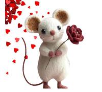 Valentines Wool Felt Doll - Cute Handcrafted Love Figurine, Artistic Textile Ornament Collectible, Meaningful Romance Souvenir Decoration for Heartfelt Moments | Partner Couple Shelf Table Window Nigh