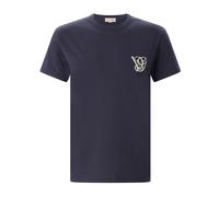 Valentino - Camiseta de algodón con parche Vg - Tops - Hombre - Azul - XL -