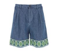 Valentino Garavani - Bermudas Denim con Bajo Jacquard - Shorts - Hombre - Azul - M -