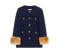 Valentino Garavani - Caban de tweed - Coats - Mujer - Azul - M -