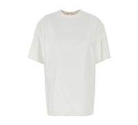 Valentino Garavani - Camiseta de Algodón con Cuello Redondo - Tops - Mujer - Blanco - S -