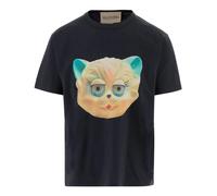 Valentino Garavani - Camiseta de algodón con estampado Le Chat de la Maison - Tops - Hombre - Azul - S -
