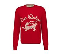 Valentino Garavani - Jersey de Lana 'Chez Valentino' con Bordado de Pantera - Knitwear - Hombre - Rojo - M -