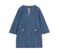 Valentino Garavani - Mini vestido vaquero con cuello en V - Dresses - Mujer - Azul - S -