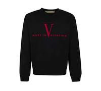 Valentino Garavani- Sudadera de cuello redondo de algodón- Sweatshirts & Hoodies- Hombre- Negro- M- Sudadera de cuello redondo de algodón