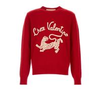 Valentino Garavani - Suéter de lana con bordado Chez Valentino & Pantera - Knitwear - Hombre - Rojo - M -
